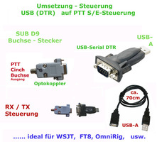 USB auf PTT, DTR, Sende-/Empfangssteuerung (Com..)  Adapter mit Optokoppler. WSJT....